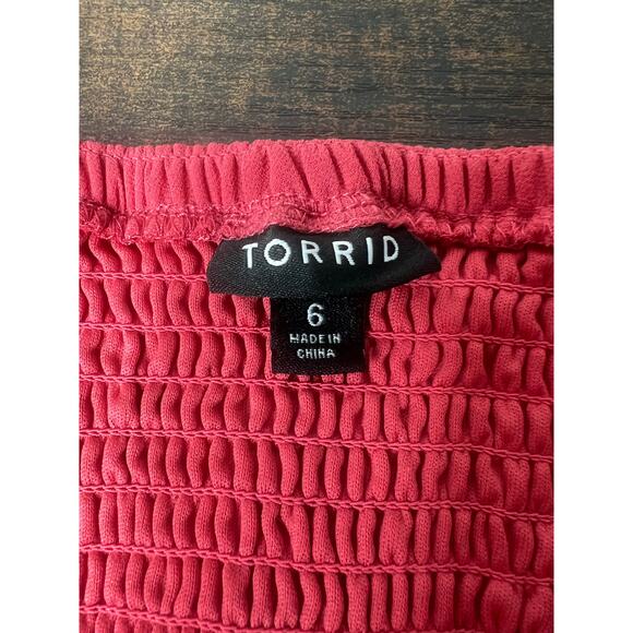 Torrid Cold Shoulder Chiffon Maxi Dress Size 6X Asymmetrical Hem Fairy Boho Pink - Picture 8 of 11